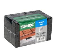 Idel SPAX 4001001000089 - Juego de 20 patines para terraza (100 x 100 x 8 mm)