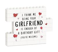 IDELTIME Regalos de cumpleaños para novio, divertido letrero de rompecabezas de bloques de construcción, regalos de cumpleaños para novio, él, hombres, BF, I Think Me Being Your Girlfriend Is Enough
