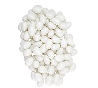Idena 10038323 - Juego de huevos de Pascua XXL con 100 huevos de plástico blanco para hacer manualidades, pintar, pegar y colgar, como decoración de ramos y bouquets en Semana Santa