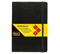 Idena 10054 - Cuaderno DIN A5, en blanco, papel crema, 192 páginas, 80 g/m², tapa dura en negro, 1 ud.