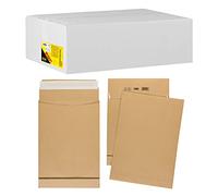 Idena 10253 - Bolsillo plegable, autoadhesivo sin ventana, DIN B4, 150 g/m², 4 cm de fondo, 100 bolsillos, 250 x 352 mm, color marrón natrón