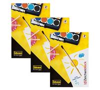 Idena 10388 - Bloc de dibujo, DIN A3, 10 hojas, 120 g/m², 3 piezas