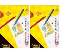 Idena 10390 - Bloc para pintar, DIN A4, 100 hojas, 70g/m², Schön Dick, 1 unidad (Paquete de 2)