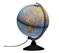 Idena 10411 - Globo terráqueo iluminado por LEDs con constelaciones, interruptor de encendido/apagado, aprox. 25 cm de diámetro, imagen del mapa político y astronómico