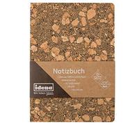 Idena 11001 - Cuaderno 20 x 14 cm, cuadriculado, 192 páginas, de papel 100% reciclado, cubierta de corcho, 80g/m², 1 pieza, marrón claro