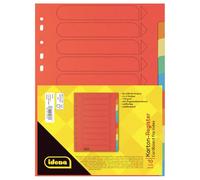 Idena 11133 - Separadores de cartón para documentos DIN A4, 22,5 x 30 cm, 10 separadores a todo color en 10 colores, 150 g/m², organizador con perforación europea e impresión organizadora