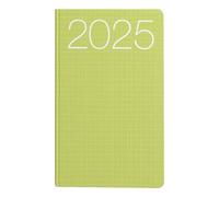 Idena 11144 - Agenda de bolsillo 2025, Ladytimer en formato 8,7 x 15,3 cm, 1 semana en 2 páginas, agenda con tapas flexibles en verde y perforación en las esquinas