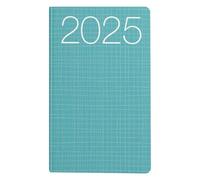 Idena 11145 - Agenda de bolsillo 2025, Ladytimer en formato 8,7 x 15,3 cm, 1 semana en 2 páginas, agenda con tapa flexible en turquesa y perforación en las esquinas