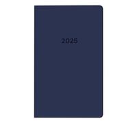 Idena 11148 - Agenda de bolsillo 2025 en formato 8,7 x 15,3 cm, 1 mes en 2 páginas, agenda con tapa flexible en azul y libreta de direcciones