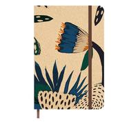 Idena 11173 - Agenda de bolsillo 2025 en formato 13 x 21 cm, 1 semana en 1 página, agenda en color marrón claro con motivo de flores, banda elástica, bolsillo interior y marcador de cinta