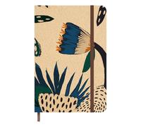 Idena 11177 - Agenda de bolsillo 2025 en formato 9 x 14 cm, 1 semana en 1 página, agenda en color marrón claro con motivo de flores, banda elástica, bolsillo interior y marcador de cinta