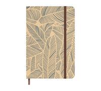 Idena 11178 - Agenda de bolsillo 2025 en formato 9 x 14 cm, 1 semana en 1 página, agenda en color marrón claro con motivo de hojas, banda elástica, bolsillo interior y marcador de cinta