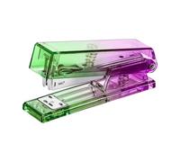 Idena 11360 - Grapadora para grapas, para hasta 20 hojas, grapadora de oficina en morado y verde, tamaño aprox. 12,9 x 3,4 x 6,4 cm, adecuada para la escuela y la oficina
