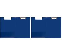 Idena 11376 - Carpeta portapapeles para DIN A4, formato vertical, portapapeles revestido de PVC en azul, con tapa (Paquete de 2)