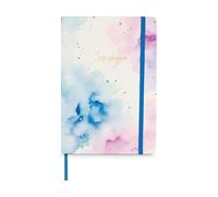 Idena 11378 - Agenda diaria sin fecha, 17,2 × 20,5 cm, 368 páginas con 1 día en 1 página, agenda con tapa dura en azul y rosa