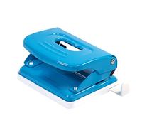 Idena 11537 - Perforadora metálica, carril de parada con indicador de formato, azul claro, para 20 hojas, 1 ud.