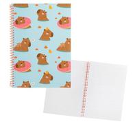 Idena 11557 - Bloc de espiral capibara, bloc A4 rayado, bloc de notas con 80 hojas sin margen, papel de 80 g/m² en blanco