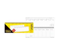 Idena 12059 - Calendario de mesa 2026 horizontal en formato 29,8 x 10,5 cm, 2 páginas por semana, calendario de escritorio con vista anual y encuadernación en espiral