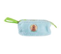 Idena 20222 - Estuche Fluffy Capybara con Correa, Aprox. 20 x 8,7 x 8 cm, Estuche Grande en Azul y Verde
