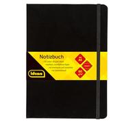 Idena 209284 - Cuaderno DIN A5 rayado, papel crema, 192 páginas, 80 g/m², tapa dura en negro, 1 ud.