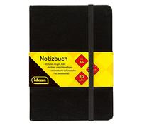 Idena 209285 - Cuaderno DIN A6, rayado, papel crema, 192 páginas, 80 g/m², tapa dura en negro, 1 ud.