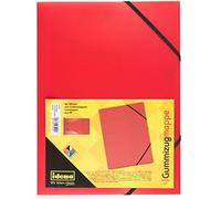 Idena 213372 - Carpeta con banda elástica para DIN A4, de polipropileno, rojo translúcido, 1 ud.