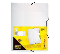 Idena 225403 - Caja de archivo para DIN A4 con banda elástica, de PP, capacidad 3,5 cm, transparente, 1 unidad, blanco