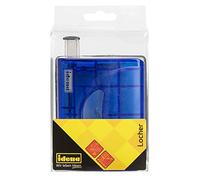 Idena 300750 perforador con guía de posicionamiento, translúcidos, 16 hojas, azul