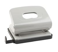 Idena 300903 - Perforadora, con barra de parada, perforación de hasta 16 hojas aproximadamente, diámetro de perforación de 5,5 mm, de metal, gris