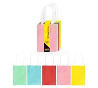 Idena 30236 - Bolsas de papel, 10 piezas, 5 colores surtidos, bolsas para manualidades, para decorar y regalar, bolsas de regalo