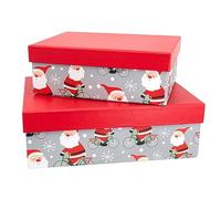 Idena 30349 - Cajas de regalo de Papá Noel en bicicleta, 2 unidades, cajas de regalo, regalo de Navidad