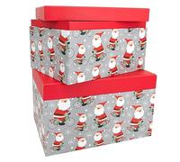 Idena 30350 - Cajas de regalo de Papá Noel en bicicleta, 2 unidades, cajas de regalo, regalo de Navidad