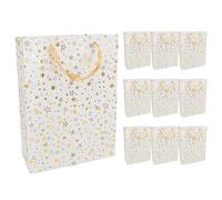 Idena 30356-10 - Bolsas de regalo con estrellas, 10 unidades, 25 x 34,5 x 8,5 cm, bolsas de papel, bolsas de regalo, bolsas de Navidad