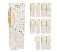 Idena 30357-10 - Bolsas para botellas (12 unidades, 12 x 39 x 10 cm), diseño de estrellas