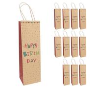 Idena 30397-12 - Happy Birthday bolsas para botellas, 12 unidades, 12 x 10 x 39 cm, bolsas de papel para cumpleaños