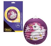 Idena 30413-Farolillo, Aprox. Farol de Papel de 26 cm de diámetro, Morado con diseño, San Martín y Festival de Luces, Color Unicornio Berlin 30413
