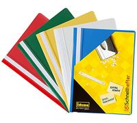 Idena 307007 - Carpeta rápida para DIN A4, plástico, 10 piezas, 5 colores, 2 x azul/blanco/amarillo/verde/rojo