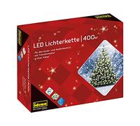 Idena 31123 - Cadena de luces LED con 400 LED en blanco cálido, con función de temporizador de 8 horas y transformador, uso en interiores y exteriores, como decoración para fiestas, navidad, bodas