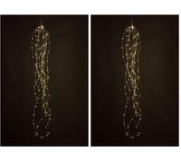 Idena 31352 - Cadena de luces LED en cascada con 125 LED en blanco cálido, con función de temporizador de 6 horas, funciona con pilas, para fiestas, navidad, decoración, bodas, como luz de ambiente