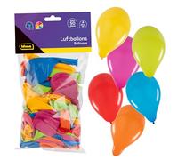 Idena 31525 - Globos de caucho natural, 50 globos en 6 colores, diámetro 25 cm, como decoración para cumpleaños, bodas, carnaval