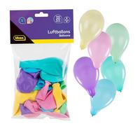 Idena 31526 - Globos de caucho natural, 20 globos en 6 colores pastel, diámetro 25 cm, como decoración para cumpleaños, bodas, carnaval