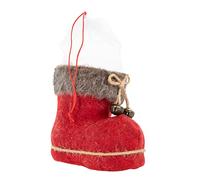 Idena 31611 - Bota de Papá Noel con funda de fieltro y cascabel, 14 x 8 x 13,5 cm, bota de Navidad para rellenar, regalo, Navidad, rojo
