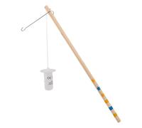 Idena 31841 - Bastón de Linterna de Madera con Luces LED, Aprox. 30 cm, bastón de Madera Pintado con Gancho de Alambre para linternas, Pilas Incluidas