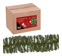 Idena 31854 - Guirnalda de abetos LED con 160 LED blanco cálido, con función de temporizador de 8 horas y transformador, de unos 15 m de longitud, para la decoración de Adviento y Navidad