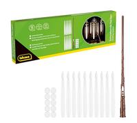 Idena 31874-10 velas flotantes con mando a distancia varita mágica, luz LED en blanco cálido, funcionan con pilas (11x AAA no incluidas), incl. 10 soportes e hilo de nylon