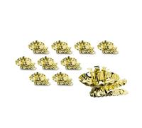 Idena 31893-Portavelas para el árbol de Navidad, 10 Unidades en Dorado, portavelas Vintage de Metal, con Clip para Ramas de hasta 1,5 cm de Grosor, Gold, 4 x 5 x 3,5 cm
