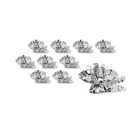 Idena 31894 - Portavelas para el árbol de Navidad, 10 Unidades en Plateado, portavelas Vintage de Metal, con Clip para Ramas de hasta 1,5 cm de Grosor