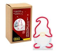 Idena 31895 - Figura LED de neón Papá Noel, aprox. 21 x 8 x 34,5 cm, letrero de neón con 170 LED SMD, decoración navideña para interiores, con fuente de alimentación y cable de 3 m
