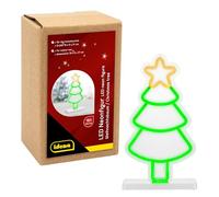 Idena 31896 - Figura LED de neón árbol de Navidad, aprox. 18 x 8 x 37 cm, letrero de neón con 151 LED SMD, decoración navideña para interiores, con fuente de alimentación y cable de 3 m