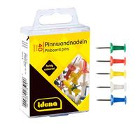 Idena 334032 - Alfileres de tablero, 40 piezas, colores surtidos, para tableros de corcho